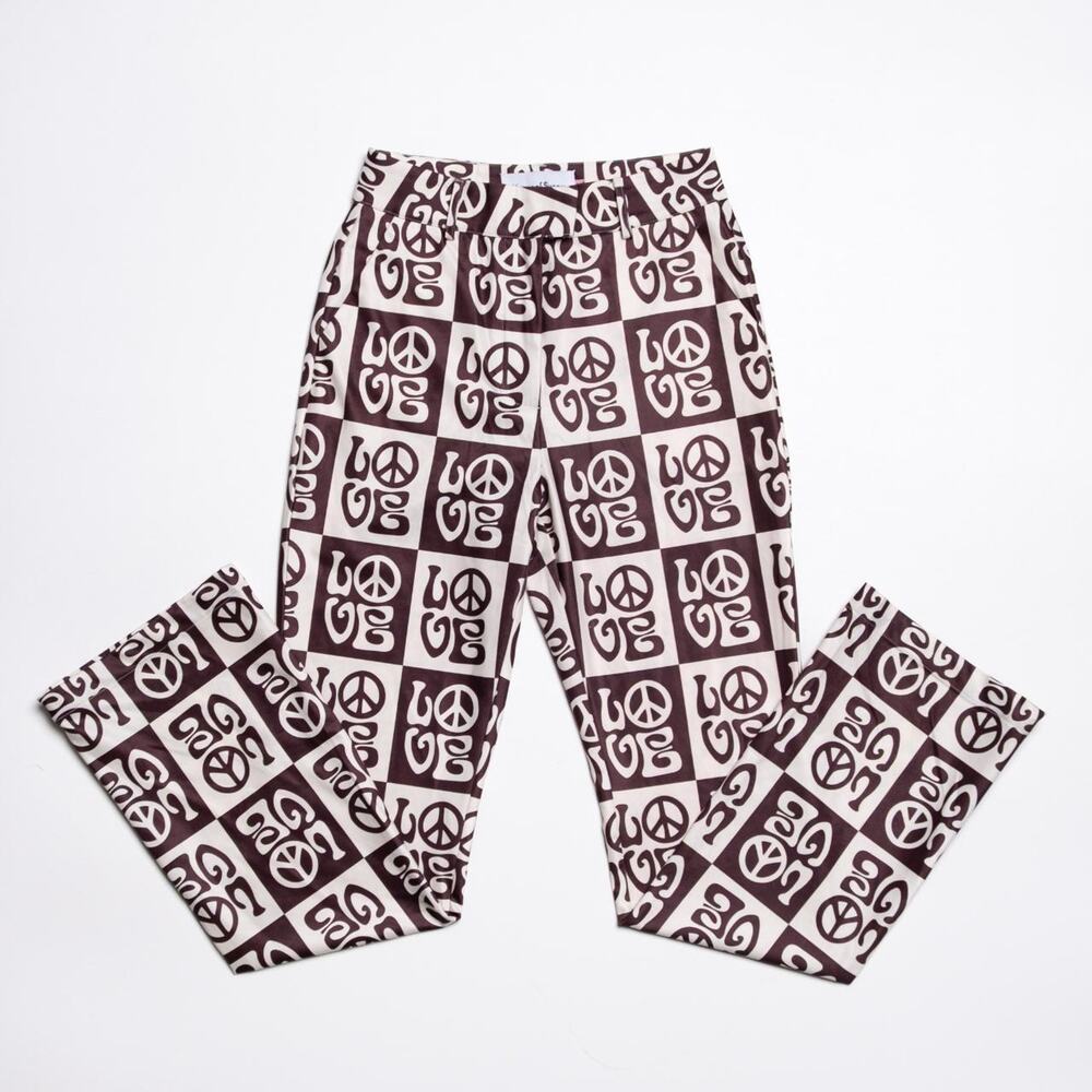 House of Sunny All You Need is Love Novelty Print Pants